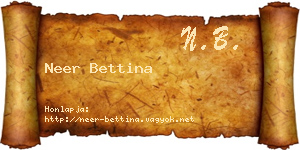 Neer Bettina névjegykártya